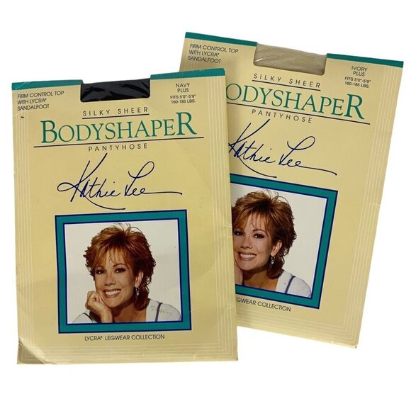 Kathie Lee Bodyshaper Pantyhose Lot of 2 Pair Silky Sheer Plus Size Firm Control - Picture 1 of 5